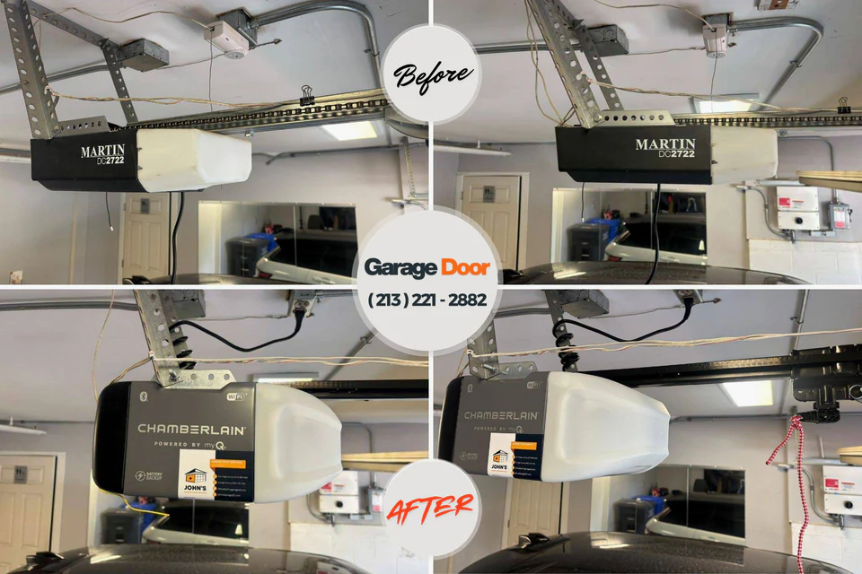 Before and after: garage door repair Farmville, VA